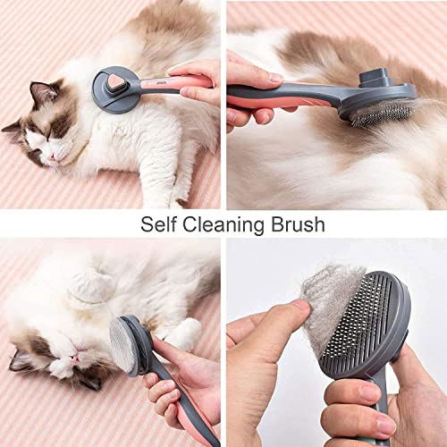 6. Bild von ZEWZE Haustier Bürsten, Hundebürste Katzenbürste,Entfernt 90% des Toten Fells und der Losen Haare, für Mittel und Langhaar Hunde Katzen-Rosa