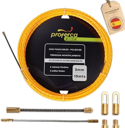 Guia Pasacables Profesional de 3mm y 15 metros de Poliéster Trenz...