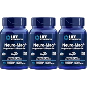 Life Extension Neuro-mag Magnesium L-threonate, 90 Count (Pack of 3)
