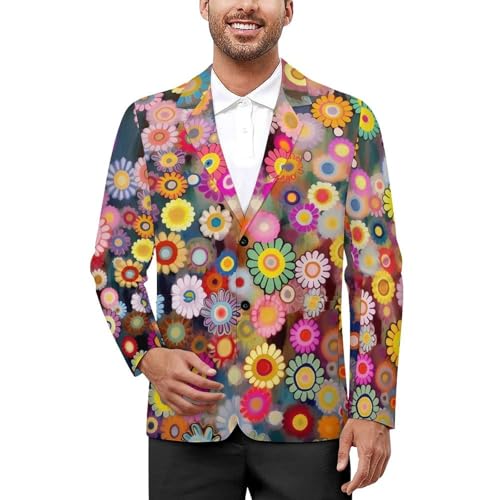 Flower Couture Men's Casual Blazers Slim Fit Sport Coats Blazer Two Buttons Suit Jacket for Work Party