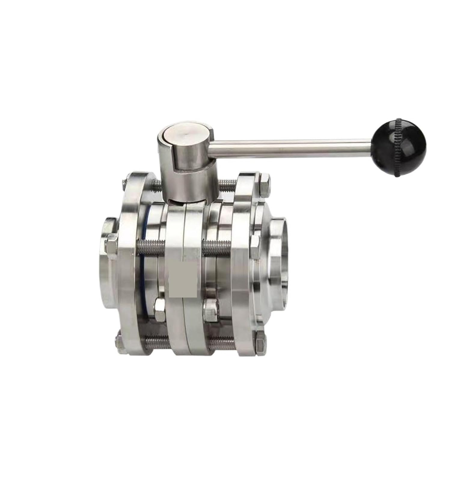 Trgyjgkf One Color Sanitary Stainless Steel 304/316L Manual Three-Piece Welded Flange Wafer Butterfly Valve