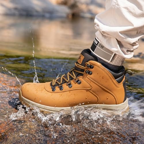 Image of CC-Los Men's Waterproof Work & Hiking Boots - Soft Toe Slip-Resistant with Cushioned Midsole Size 7-13.5
