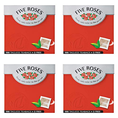 Five Roses Tea, 102 Tagless Teabags (Pack of 4)