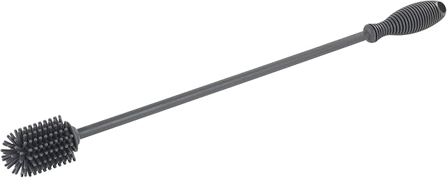 WENKO Silicone Bottle Brush-Extra Long, Grey, Ø 3.5 x 38 cm