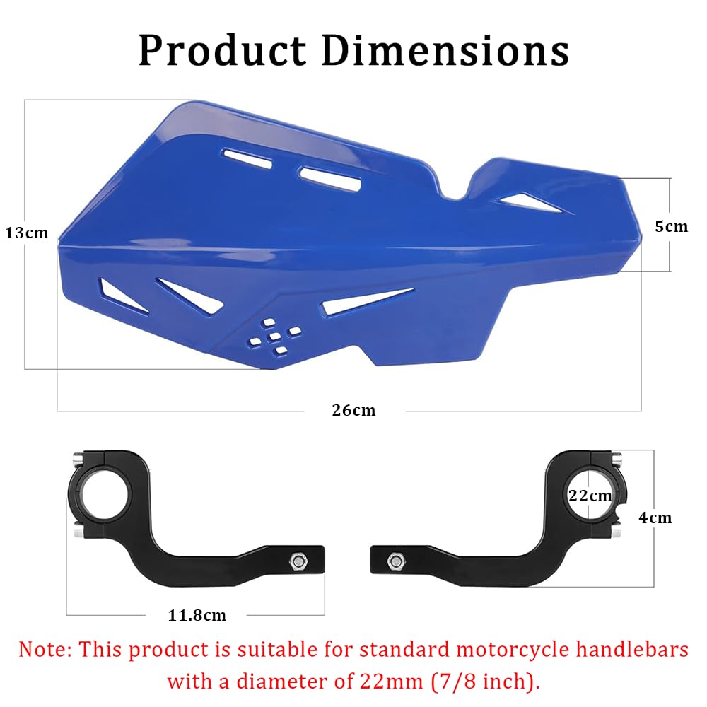 Paramani Moto per Husqvarna Fe 250 2016-2025, Antishock Antivento Impermeabile Durevole Motocicletta Paramani Flusso d'Aria Scudo,C