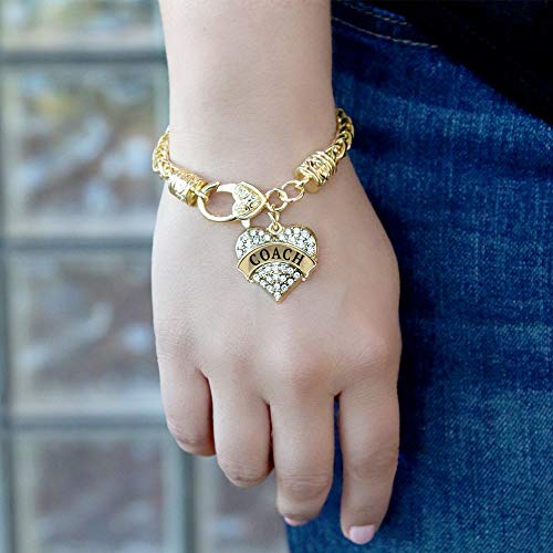 Inspired Silver - Gold Pave Heart Charm Bracelet with Cubic Zirconia Jewelry3