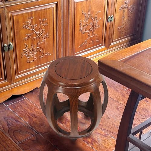 Sgabello rotondo rustico da giardino, tavolino da patio e supporto per piante, sgabello classico per la decorazione della casa