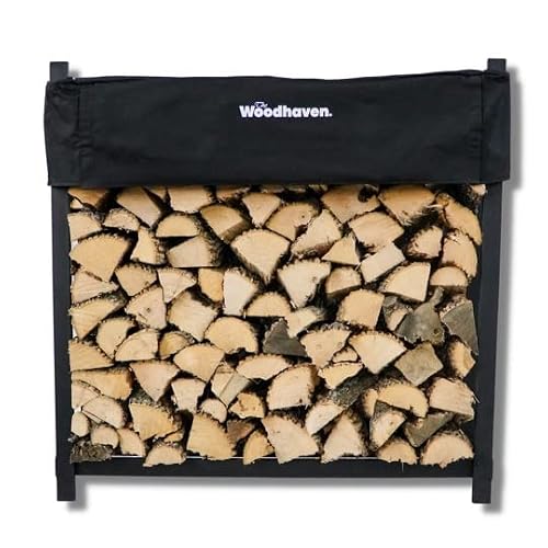 Woodhaven, 4Ft Heavy Duty, Made In The Usa, Indoor Outdoor Firewood Storage Log Rack And Seasoning Cover Set, Metal Firewood Rack #TOP20