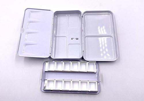 Miniatura 4 de Aliotech Travel Artist - Caja vacía de acuarela, caja de pintura con paleta, lata pequeña colorida con 12 medias bandejas (colorido)