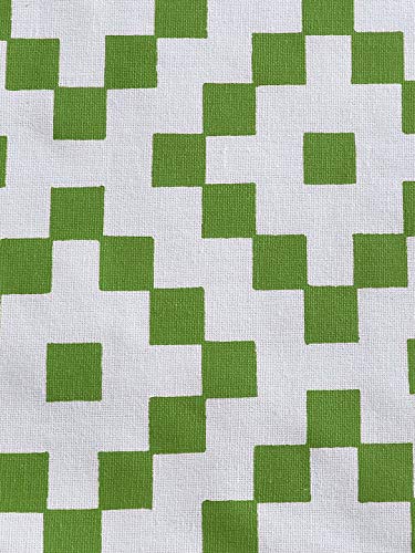 Image of Dekor World Fun with Checks Printed Green Table Runner (33x120cm) (Pack of 1)-4 Seater Dinning & Center Table