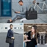Laptop Bag 15.6 Inch Waterproof Briefcase for Men Large Laptop Carrying Case Computer Messenger Bag for Travel Work Business, Black