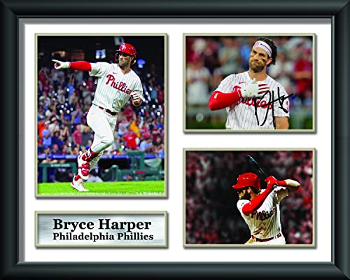 Bryce Harper Signiertes Autogramm Foto Bild gerahmt Display Dekorationen Geschenke Memorabilia Poster Cover