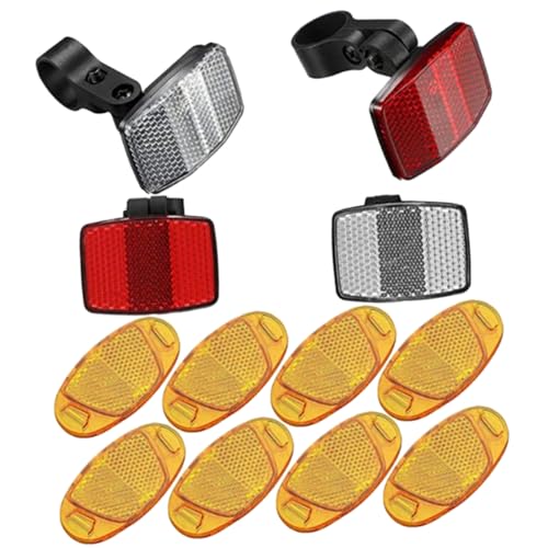 Abaodam Essential of Bike Reflectors Wheel Lights Front Rear Reflective Lights for Night Riding Sturdy Abs Construction