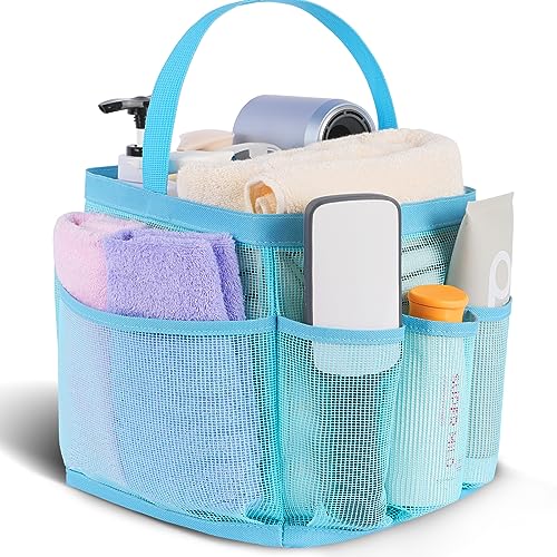 Image of EUDELE Mesh Shower Caddy Portable, 8-Pocket Large Capacity, Quick Dry, Easy Clean, Ideal for Beach, Swimming, Gym, Travel