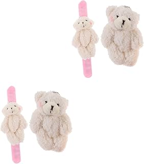 ibasenice 4 Pçs Anel De Tapa De Urso De Pelúcia Mini Mini Animais De Pelúcia Pulseiras Pulseiras De Jogo Pulseiras Decorações De Banda De Tapa Pulseiras De Pressão De Banda De Tapa Adultos