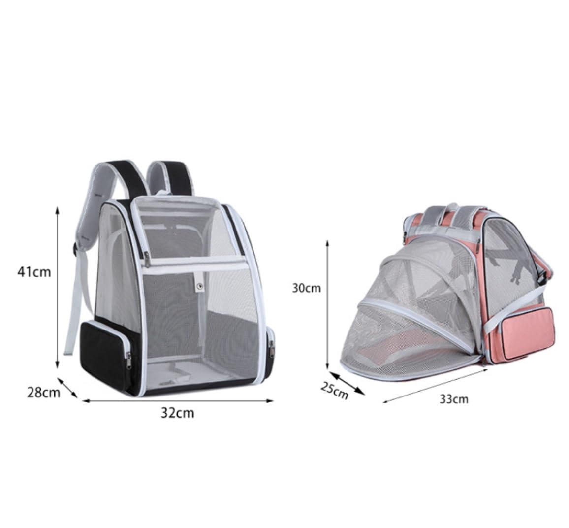 Transportin Gato Mochila para Mascotas, Mochila Grande para Mascotas con Varita para Gatos, Juguete de Plumas para Perros medianos pequeños, Gatos, Cachorros y Gatitos Trasportines Gato (Color : B,