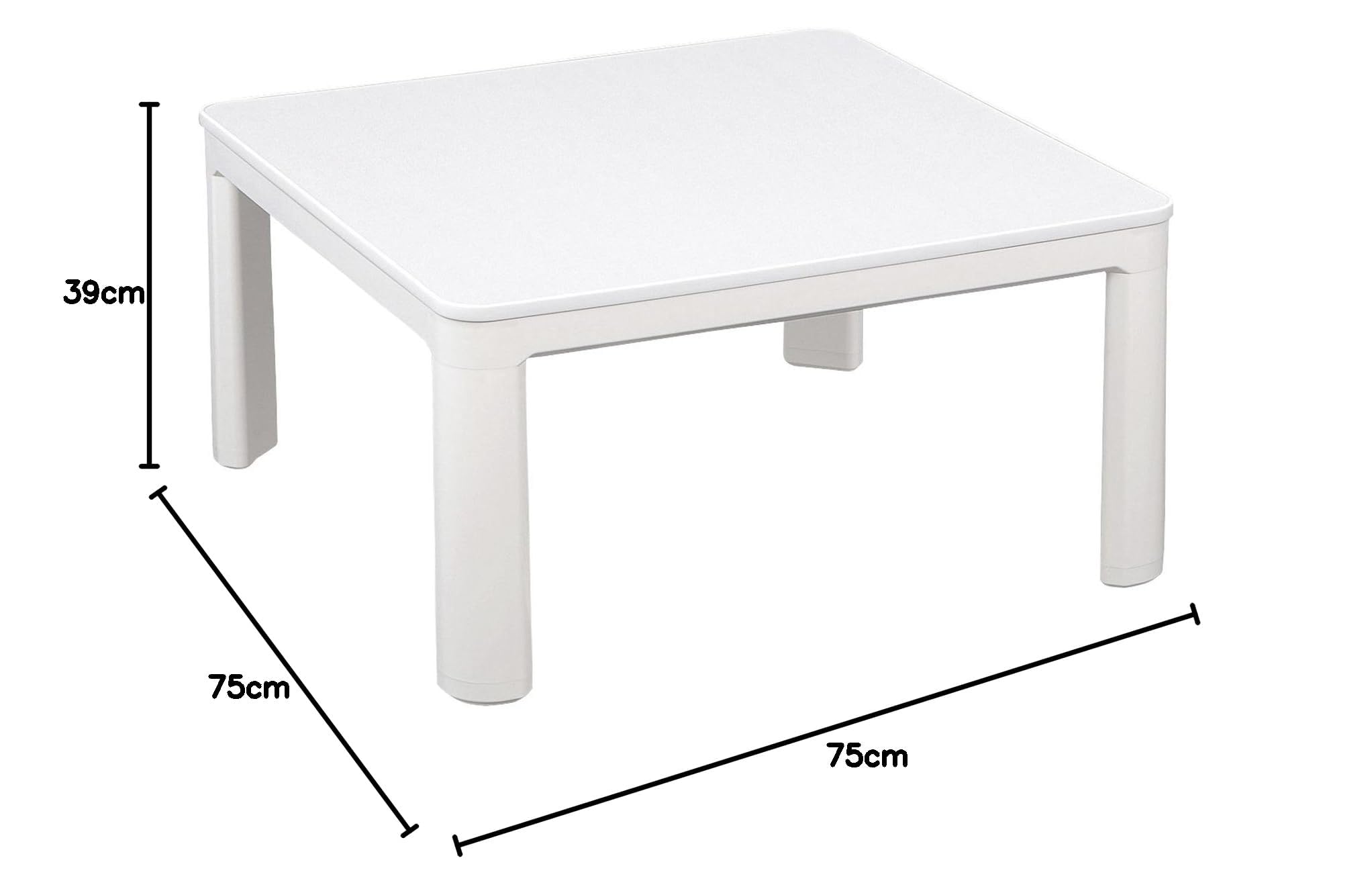 Amazon.co.jp : カジュアル こたつ テーブル 75cm 正方形 一人暮らし