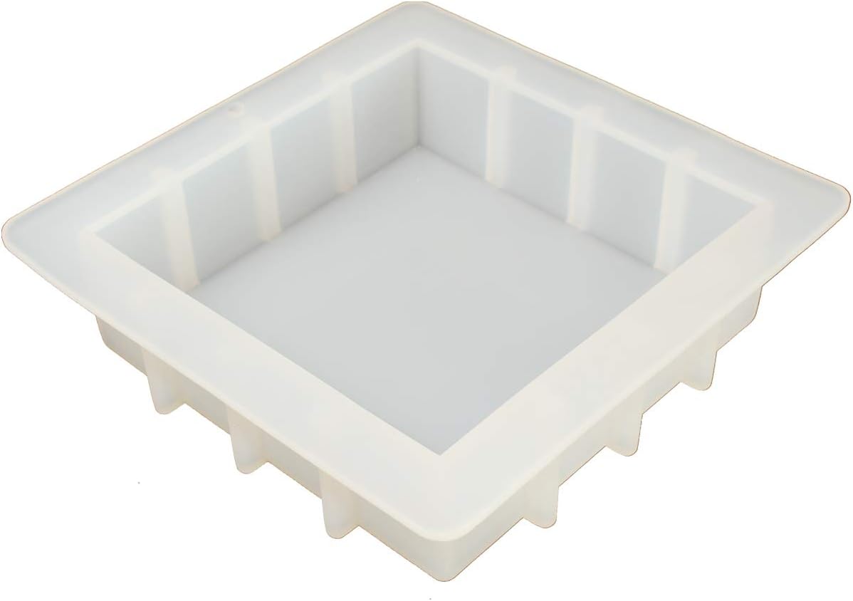 6" Square Soap Silicone Mold 40oz Large Resin Molds & 1200ml Soap Swirl Making Tool | Deep Epoxy Resin Molds for Flowers Bouquet Preservation, Resin Casting, DIY Wedding, Valentine Gift