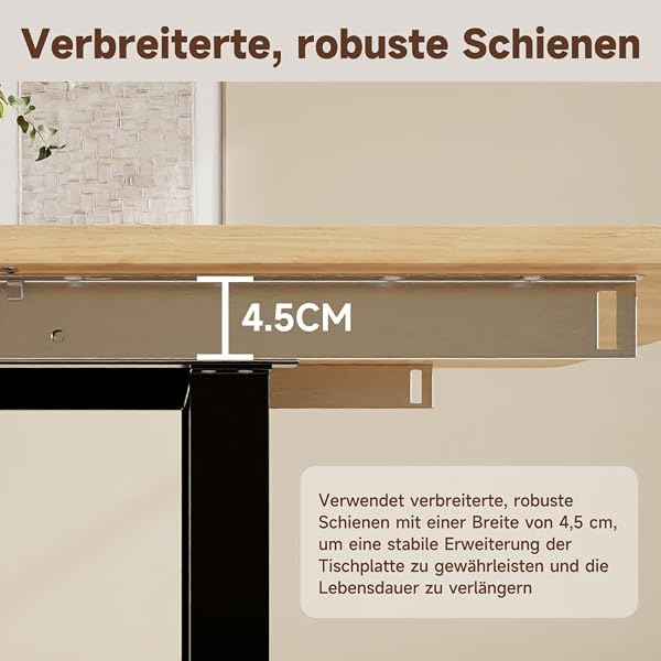 Expandable Dining Table, 140/180/220 x 90 cm with 3 Adjustable Positions. This Modern Dining Table in a Simple Style is Suitable for Kitchens and Dining Rooms (Oak) - 5