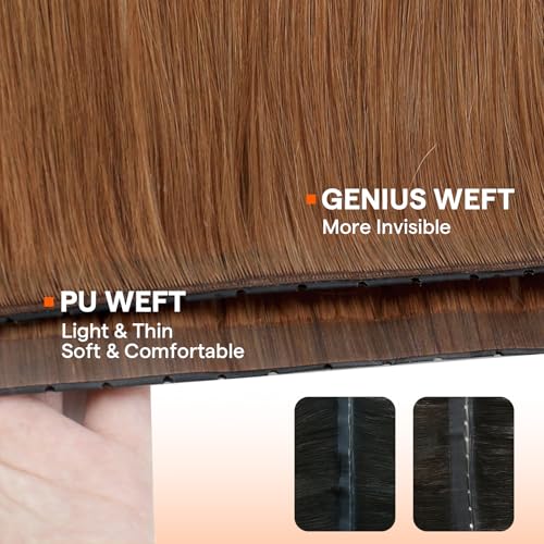 Image of Full Shine 18 Inch Butterfly Weft Hair Extensions 100G Copper Hair Extensions
