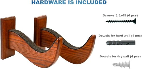 Miniatura 12 de TESLYAR Soporte de pared para tabla de surf, estante de madera para almacenamiento en pared, ganchos de madera maciza para tabla de surf, tabla