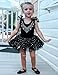 Zaclotre Kid Girls Ruffle Sleeve Ballet Skirted Leotard Shiny Dance Tutu Dresses Black