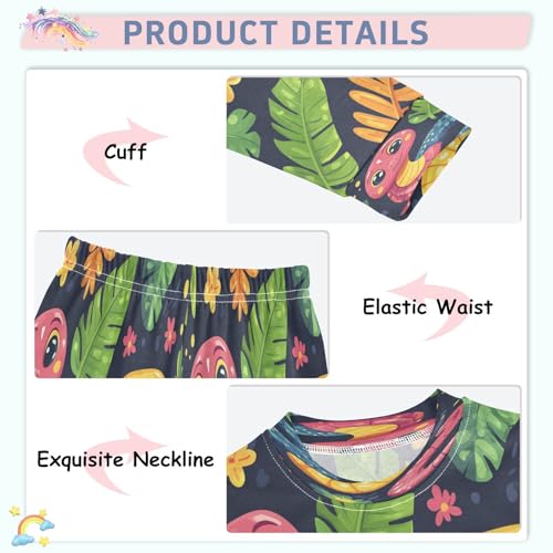 Pajama Sets Long Sleeve Cartoon Cute Snake Pattern Soft Comfy Sleepwear 2 Piece PJS 3-8T4