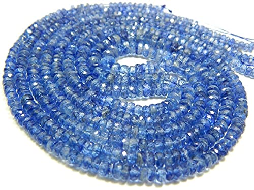 Cyanite perles rondelles facettées 3.4x6.MM sans imperfection pour bijoux fins