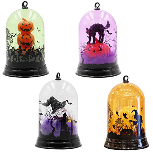 Huwaioury Pumpkin Lantern, Dazzling Toys Halloween Pumpkin Lantern Witch Printed Light for Halloween Party Light Up