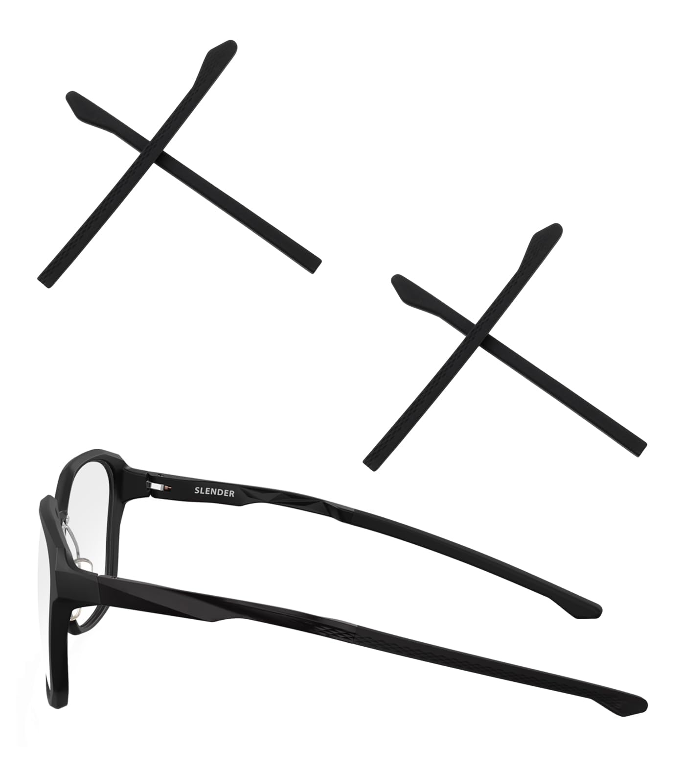 2 paia di gommini di ricambio per montatura occhiali Oakley Slender OX8193, colore: nero