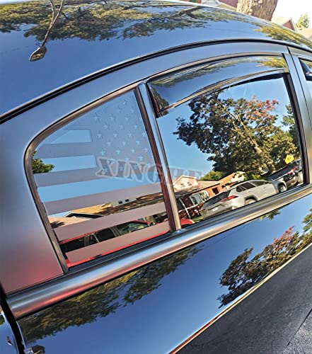 Image of for Dodge Charger 2011-2022, Rear Side Window American Flag Decals, 2pcs Matte Black USA Flag Decal for Truck Back Window, Waterproof Vinyl, Durable and Easy Remove Truck Decal