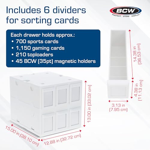 Image of BCW 6-Drawer Card Catalog, White