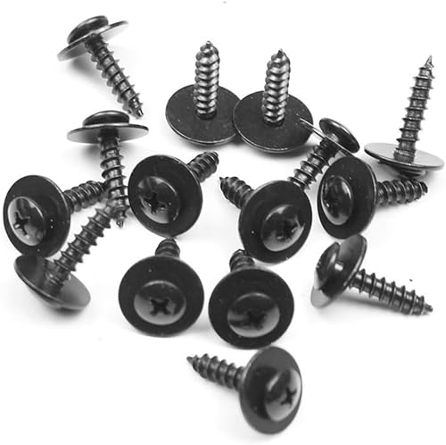 Miniatura 4 de YALOK 40 tornillos autorroscantes Phillips de cabeza de truss, repuesto M4.8-0.063 x 0.701 in, tornillo de ajuste automático Phillips con arandela,