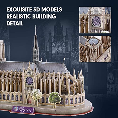 Cubicfun DS0986HCH National Geographic Puzzle 3D Notre Dame De Paris Gothic Building Model Kit thumb #3