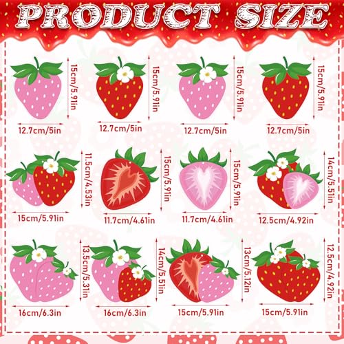 Image of 72 Pcs Strawberry Decor Berry First Birthday Decor Hanging Swirl Banner for Strawberry Party Decorations Baby Shower Party Supplies