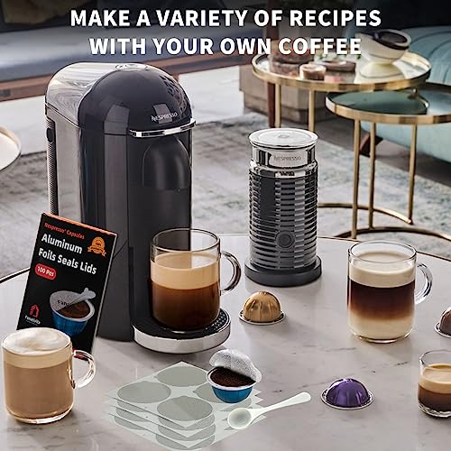 image for Fanativita Universal Aluminum Foil Seal Lids for Nespresso Pods Vertuo