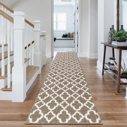 SHACOS Läufer Flur rutschfest 60x240 cm, Teppichläufer waschbar, Braun – Ansicht 5