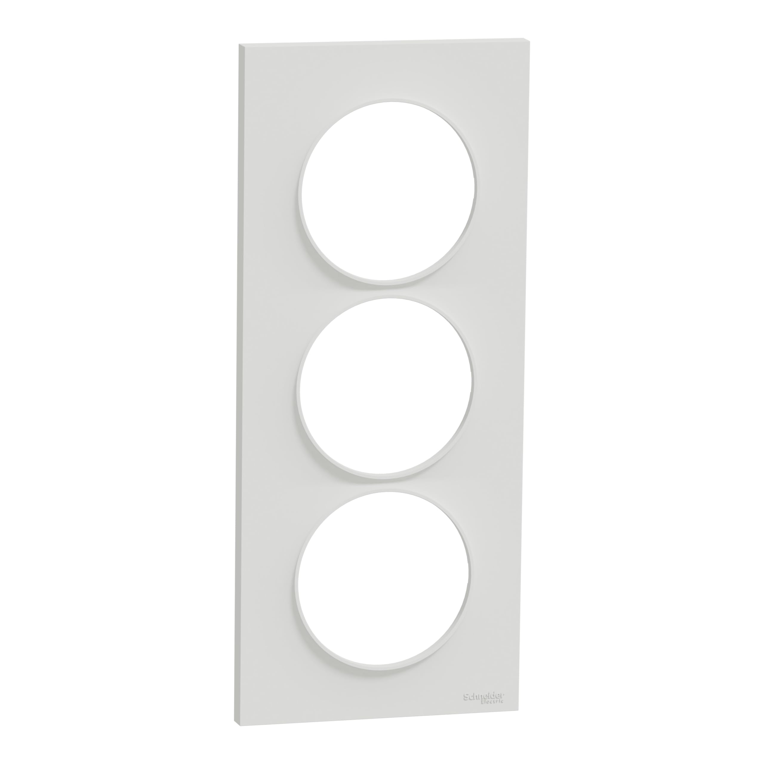 Schneider Electric - Odace Styl, plaque Blanc 3 postes verticaux entraxe 50 mm - S520716