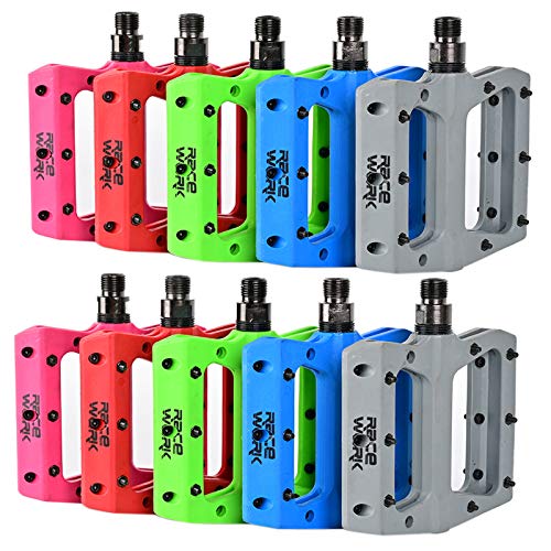Pédales VTT vélo BMX plates 9/16 avec roulements étanches noires - 6