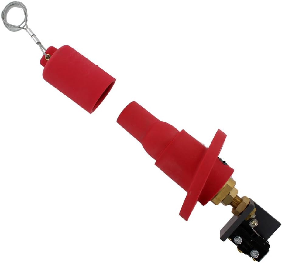 Leviton 22R28-R 22 Series Cam-Type, 15 Degree Female Panel Ball Nose, Threaded Stud with Micro switch, Cable Range 250 to 750 MCM, Red