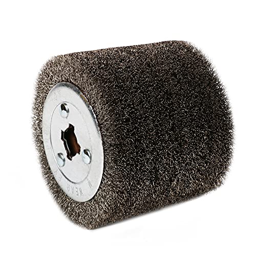 125x100mm Stainless Steel Wire Drawing Polishing Wheel, Grinding Abrasive Burnishing Tool for Wood, Aluminum, Copper Surface Treatment (0.3 Wire)