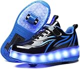 Ufatansy Kids Roller Skates - LED Lights, 2-Wheel Shoes, Size 12.5 - Blue