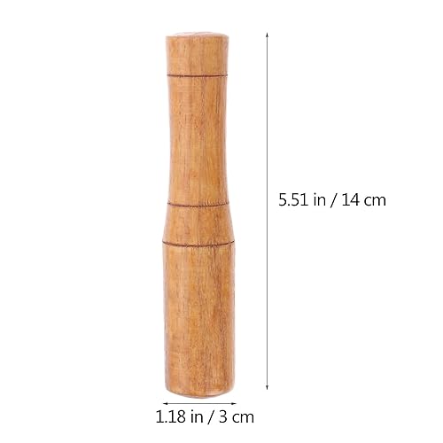 Miniatura 2 de Maja de madera, 2 piezas, barra de molienda de alimentos, mortero de madera, puré de papas, condimento, barra de harina, purés de harina, barra de