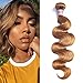 Honey Blonde Peruvain Body Wave Bundles 100% Unprocessed Virgin Human Hair Bundles (10 Inch, 27#)) 100g/pc Peruvian Virgin Body Wave Bundles