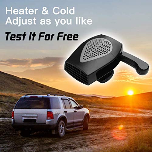 QIFUN 12V Car Heater Portable Heater & Cooler Defrost Fan, Quickly Heating Defogger Space Automobile 3-Outlet Plug Adjustable Thermostat Windshield Defroster Plug in Cigarette Lighter (Car Heater) - Thumbnail 6