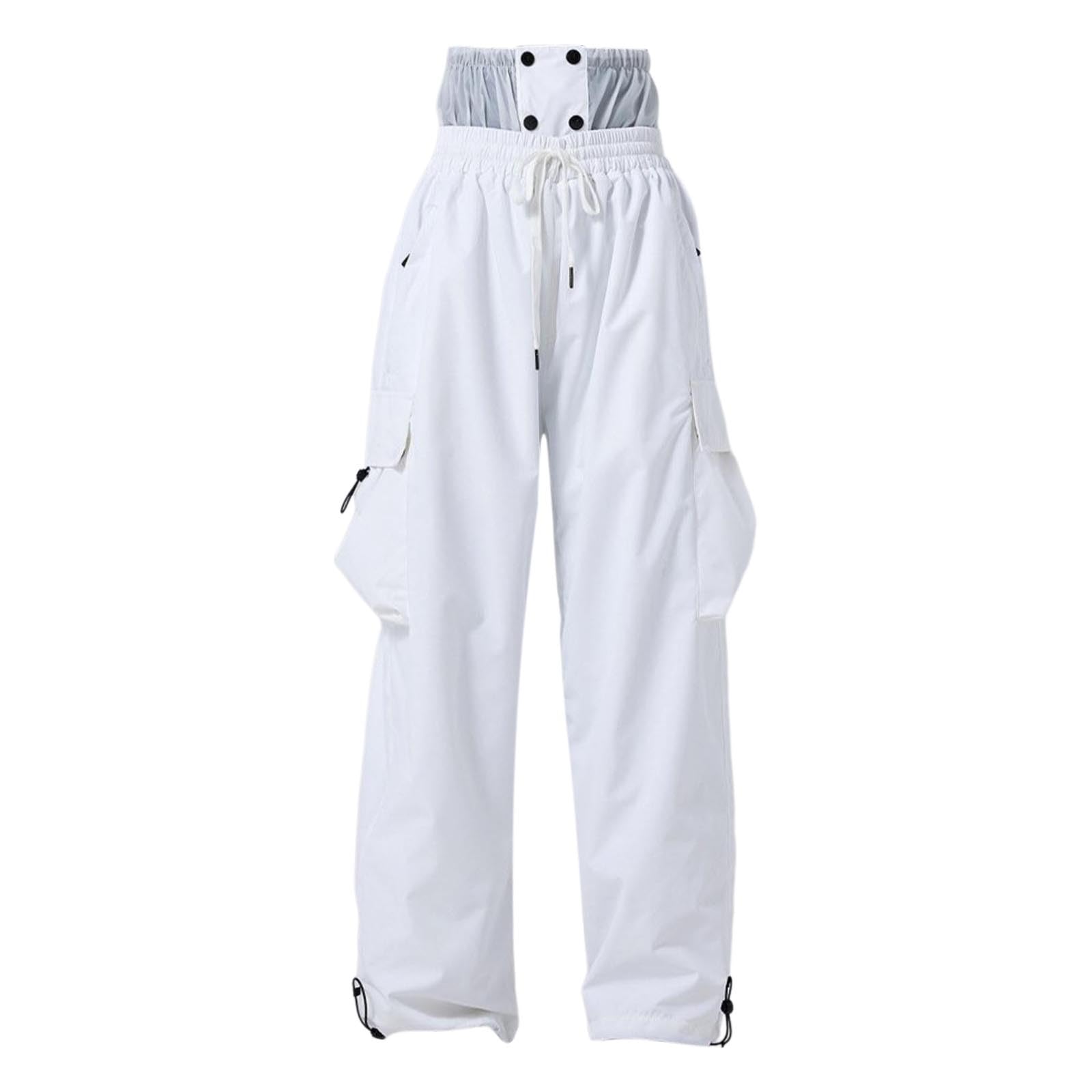 Pantalones de esquí para hombre y mujer, pantalones de snowboard anchos, multibolsillos, impermeable, cortavientos, transpirables, para correr, gimnasia, streetwear suave y cálido para