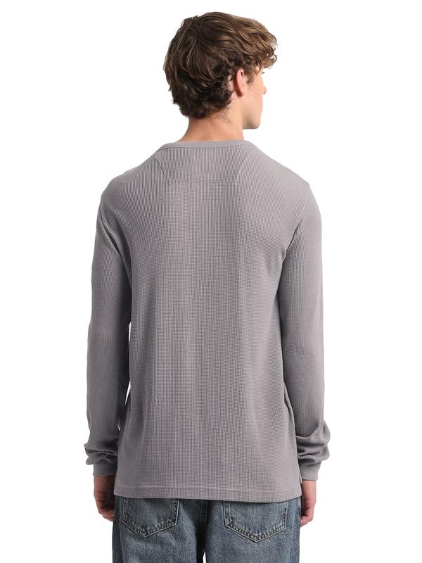 Image of LAZYCHUNKS Men's Full Sleeve Henley Neck Cotton Blend T-Shirt | Solid Regular Fit for Boys & Men | Soft Breathable Fabric | Casual Size S to 3XL