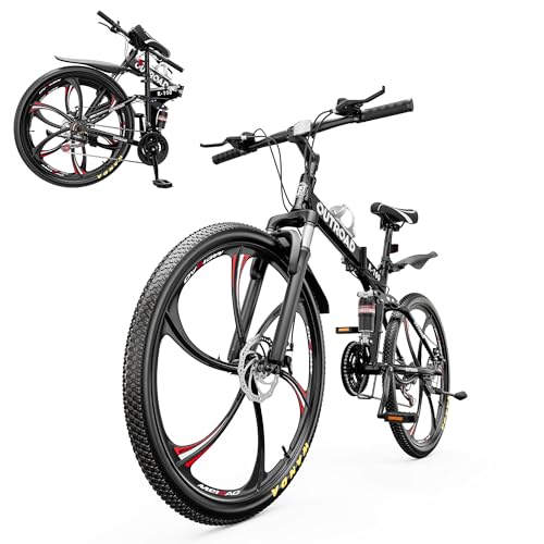 Max4out 26" Folding Mountain Bike, 21-Speed, Dual Suspension