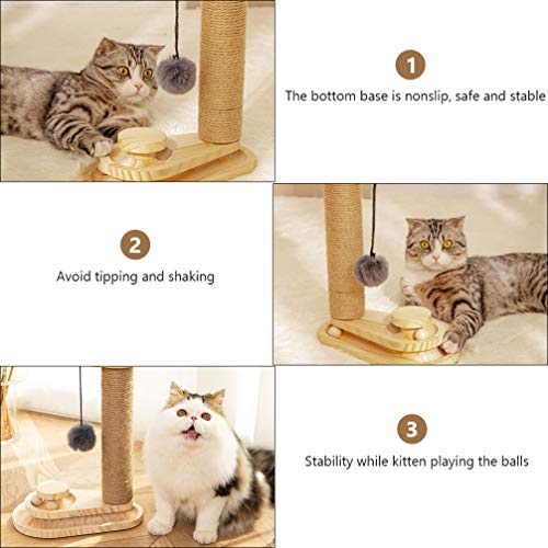 Balacoo Bola de Gato Arranhador Bolas de Pelúcia Penduradas Brinquedo de Gato Redondo Bonito Pegador