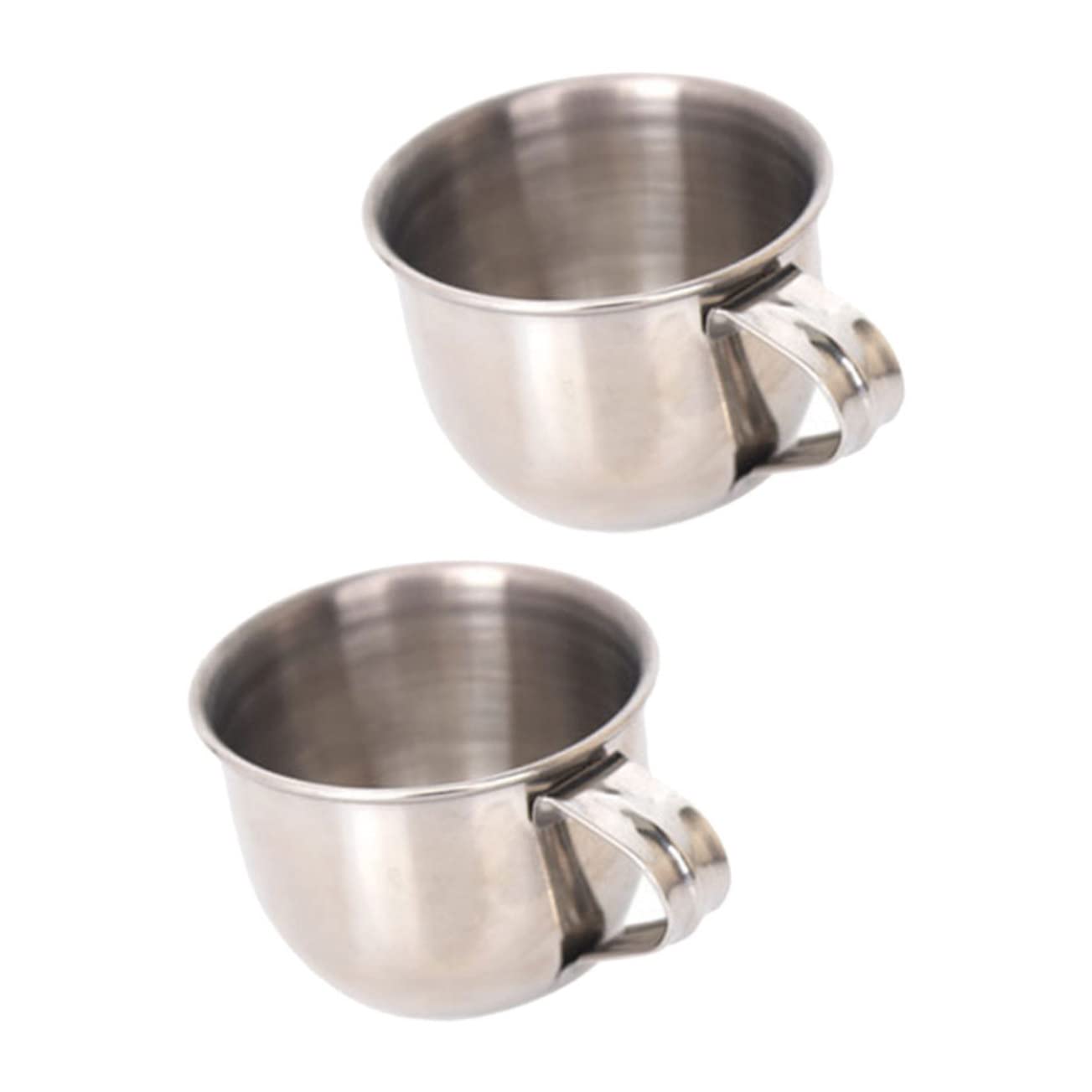 2pcs Stainless Steel Tea Cups Small Water and Wine Drinkware Rustproof Mini Sake and Coffee Cups with Wide